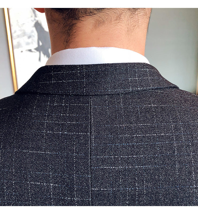 Interlining Slim-fit Single Breasted Three-Piece Suit
