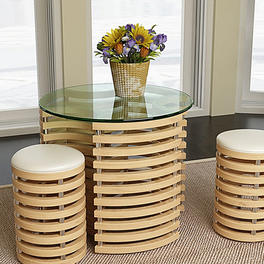 Round Tempered Glass Table Top with Thick Polished Edge