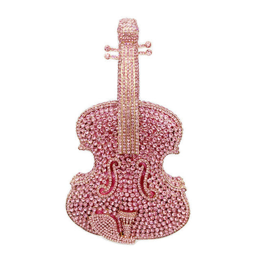 Violin Crystal Evening Party Clutch