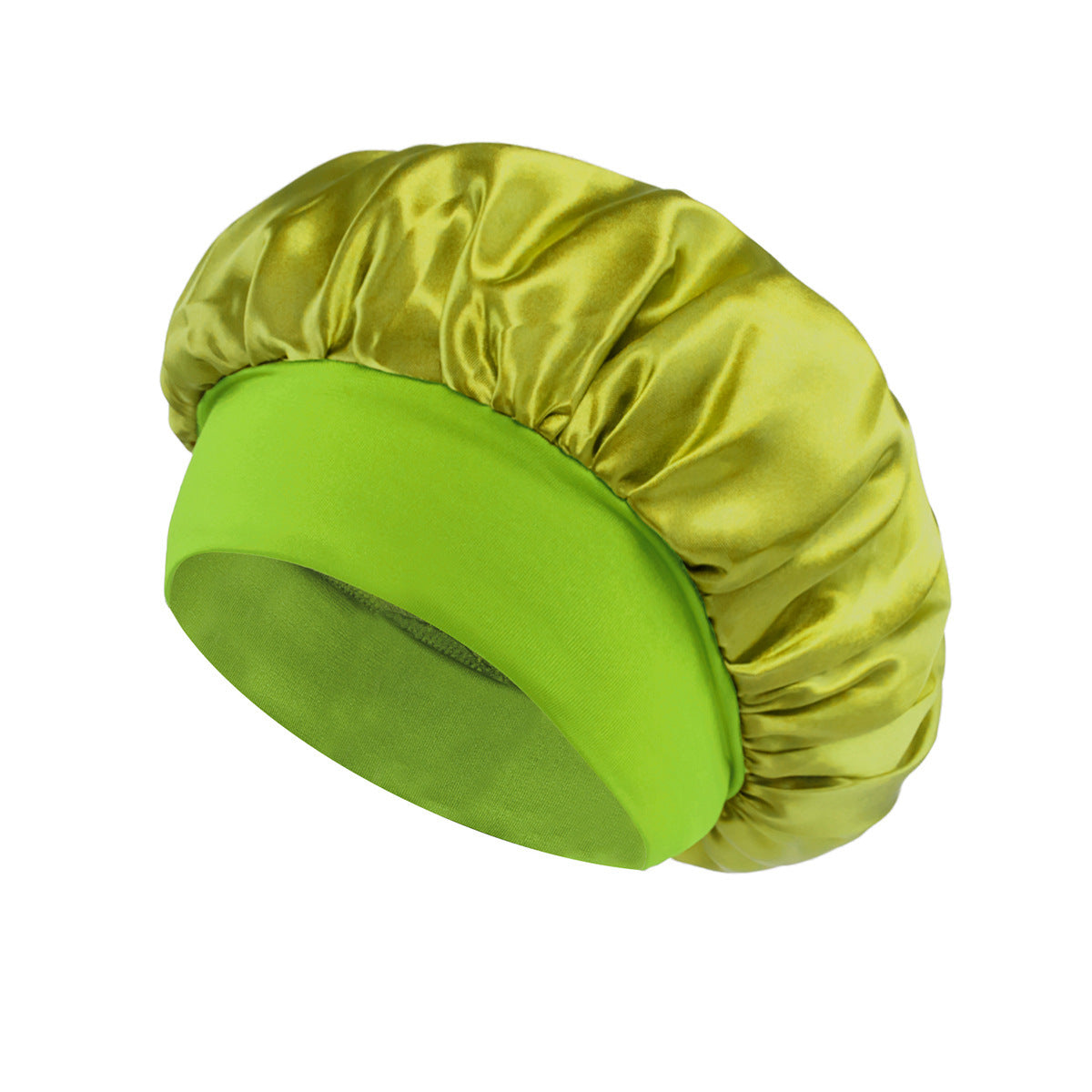 Solid Color Satin Wide Brim Nightcap