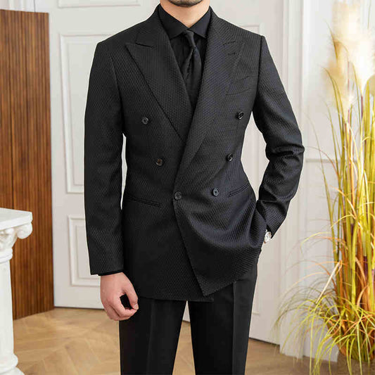 Texture Double Breasted Blazer