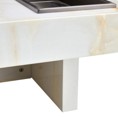 Coffee Table With Imitation Marble Patterns - Made Of MDF Material