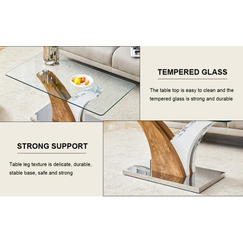 Rectangular Tempered Glass Coffee Table