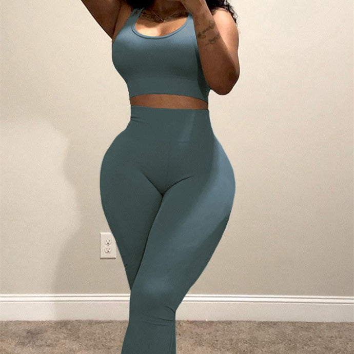 Two Piece Tights Camisole Sports Set