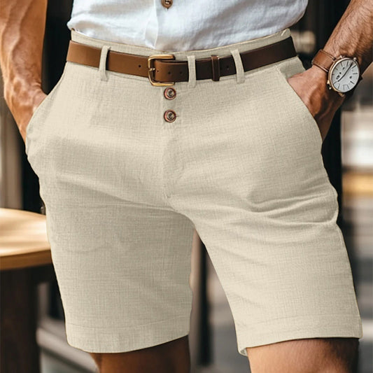 Linen Cuffed Business Shorts