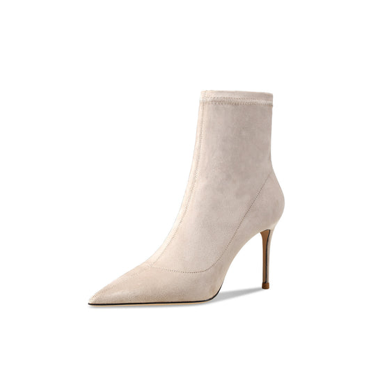 Suede Stretch High Heel Boots