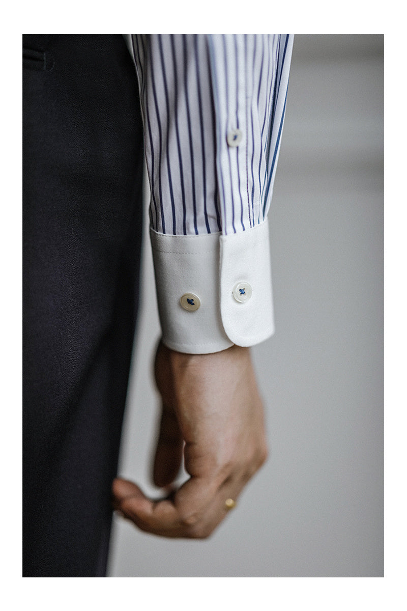 Slim Fit Striped Button Down Shirt