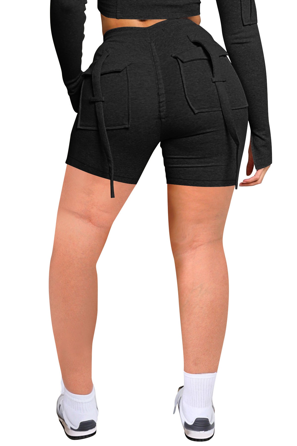 Cropped Sweatshirt Two-Piece Short Set