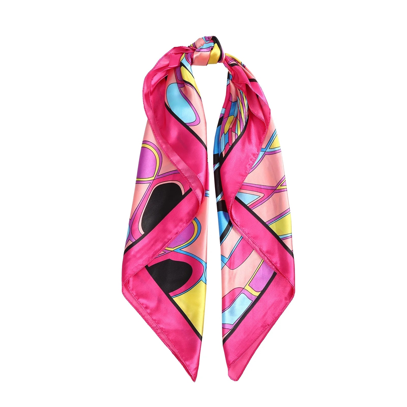 35” Large Satin Square Head Scarf - 2Pcs