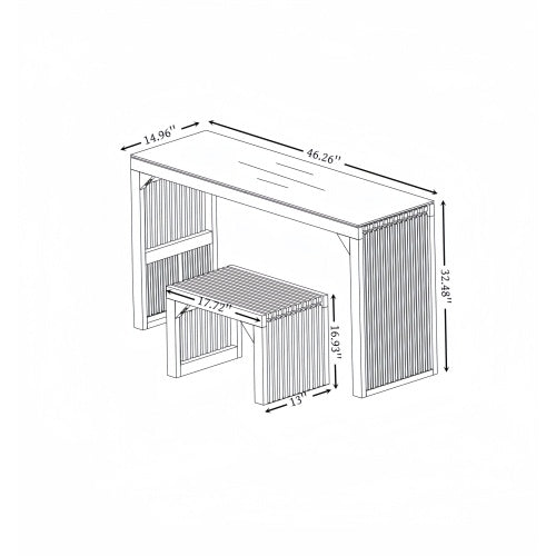 Pine Dining Bench And Table - Tempered Glass Included