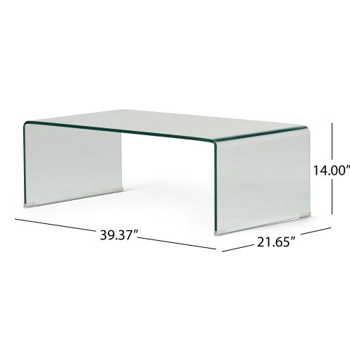 Tempered Bent Glass Coffee Table - US SHIPPING ONLY
