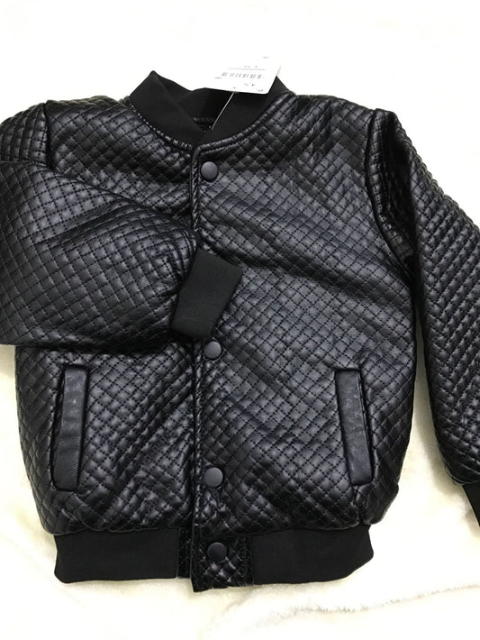 Faux Leather Baby PU Jacket