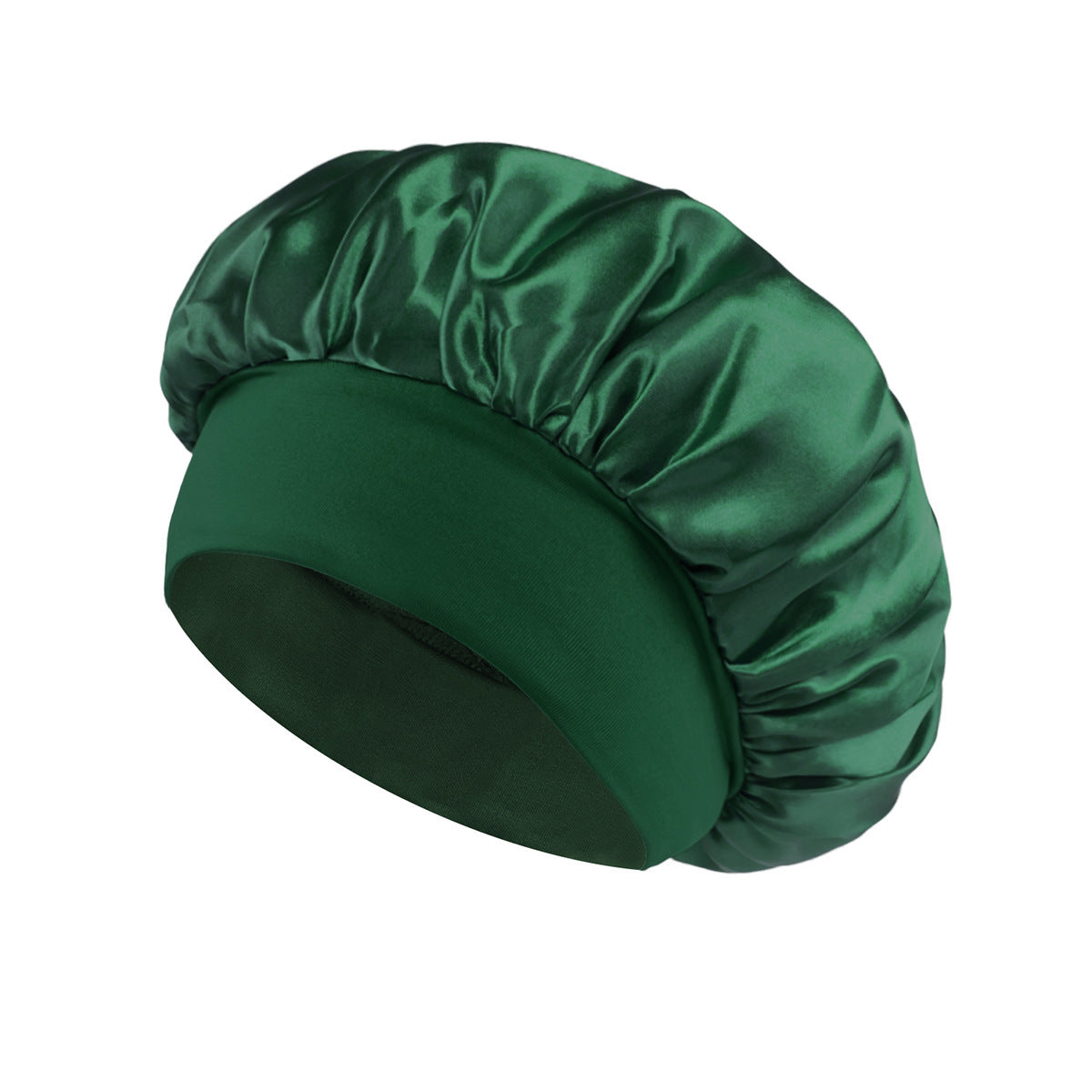Solid Color Satin Wide Brim Nightcap