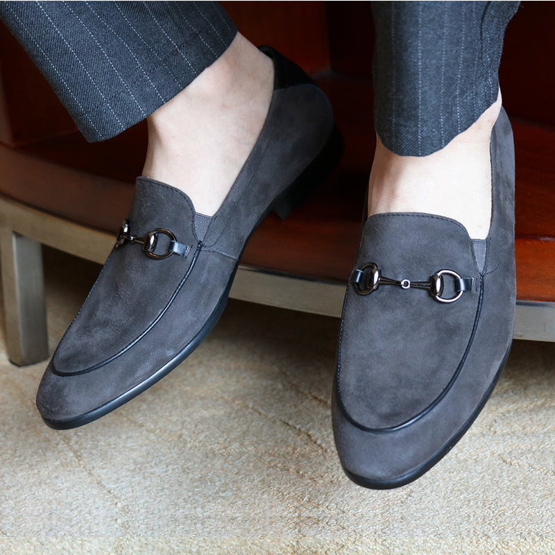 Suede Horsebit Slip-On Dress Shoes