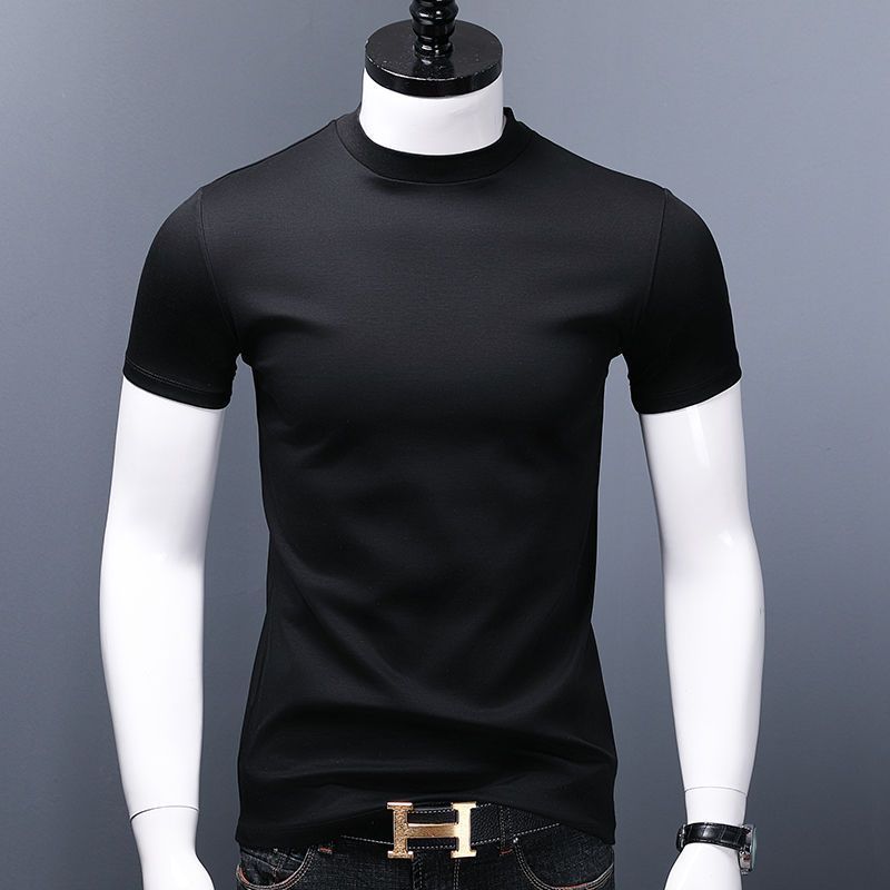 Slim-fit Mercerized Half-high Collar Tee