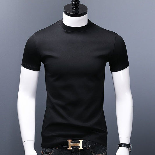 Slim-fit Mercerized Half-high Collar Tee