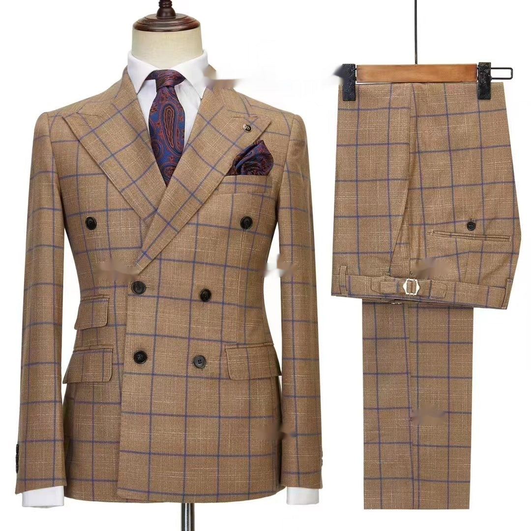 Large Plaid Wool Two-Piece Suit
