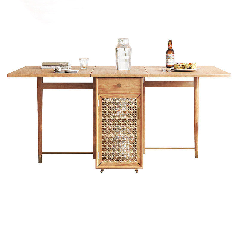 Multifunctional Rattan Log Folding Dining Table