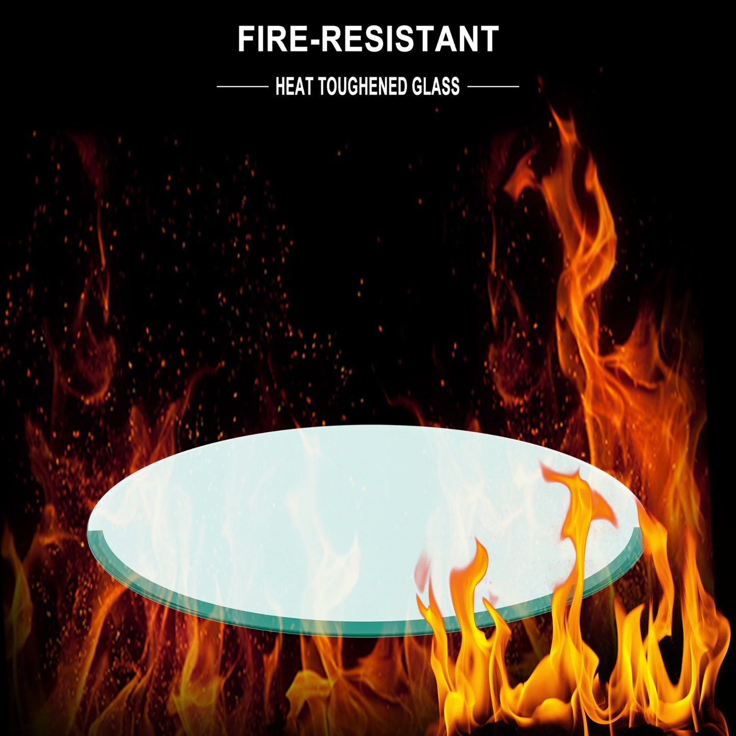 Round Tempered Glass Table Top with Thick Polished Edge