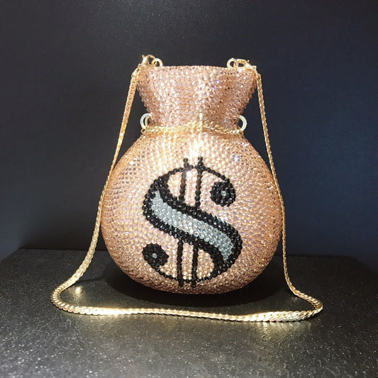 Diamond Money Bag Crystal Clutch