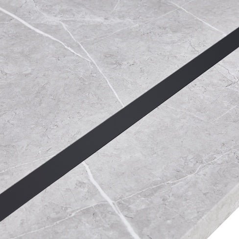55 Inch Rectangular Dinner Table - Gray