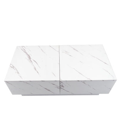 Extendable Coffee Table With Sliding Tabletop andHidden Storage Compartment
