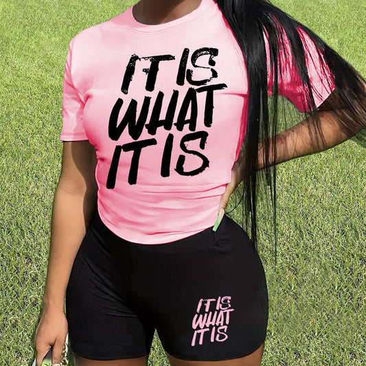 "It Is What It Is" Two-Piece Short Set