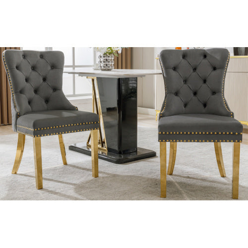 Velvet Metal Leg Dining Chair