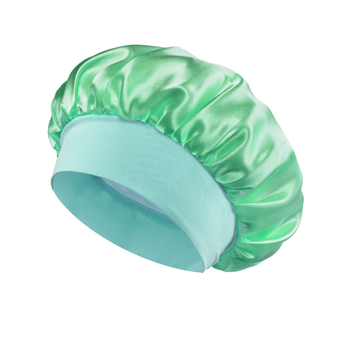 Solid Color Satin Wide Brim Nightcap