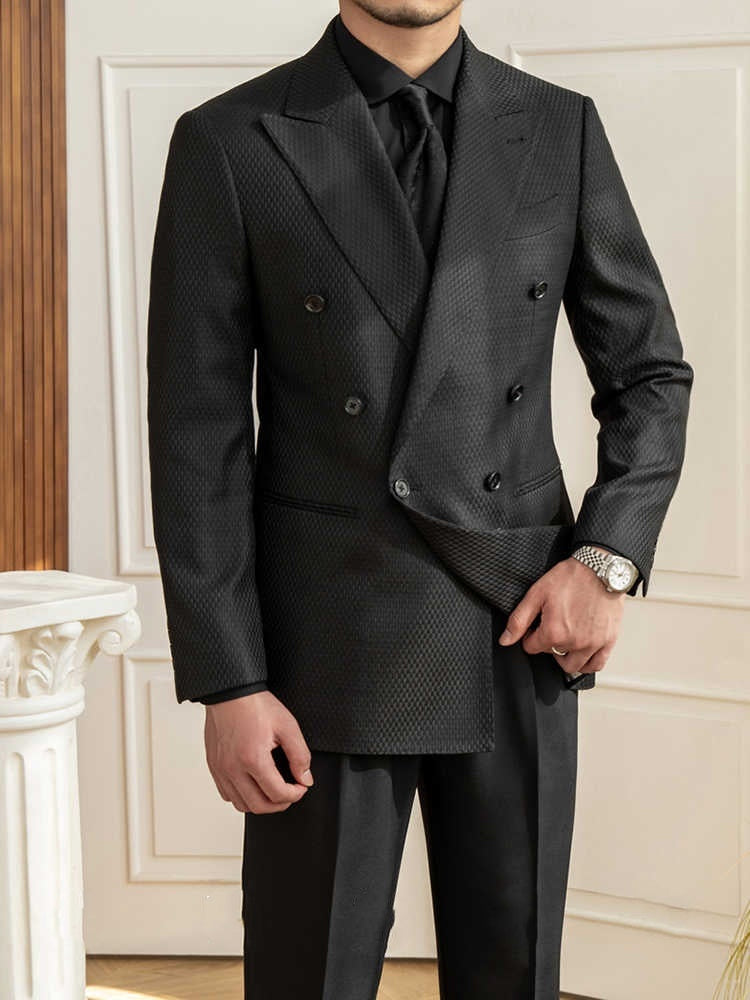 Texture Double Breasted Blazer