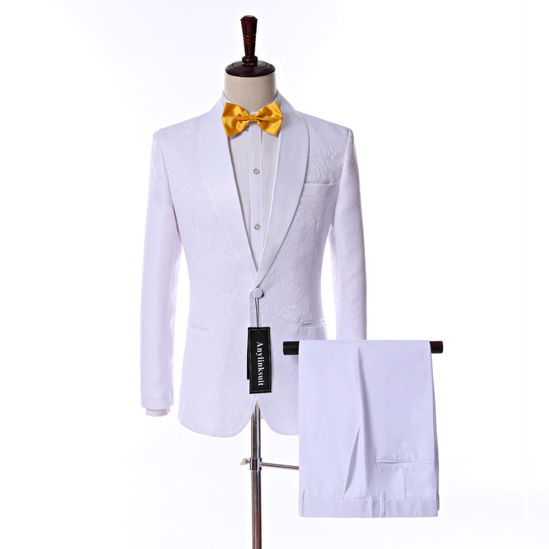 Jacquard Tuxedo Shawl Two-Piece Suit