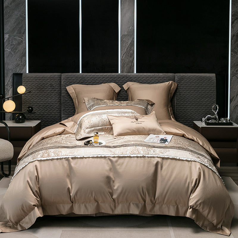 Long-staple Cotton Four-piece Jacquard Quilt Cover Bed Set