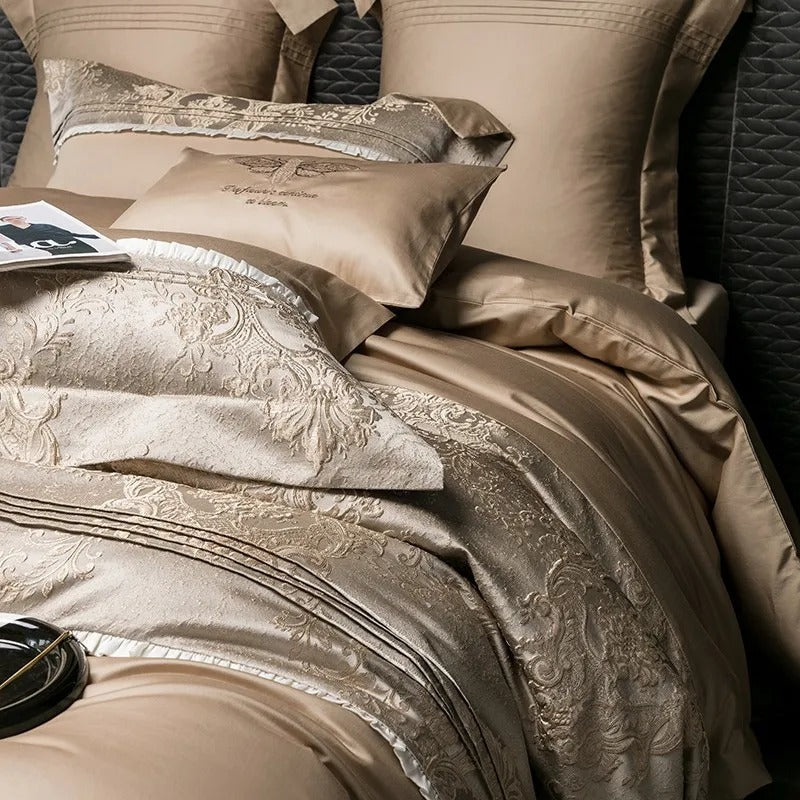 Long-staple Cotton Four-piece Jacquard Quilt Cover Bed Set
