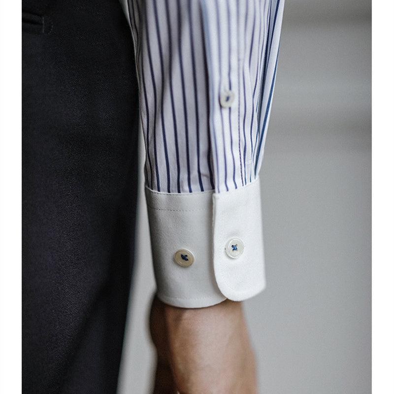 Slim Fit Striped Button Down Shirt