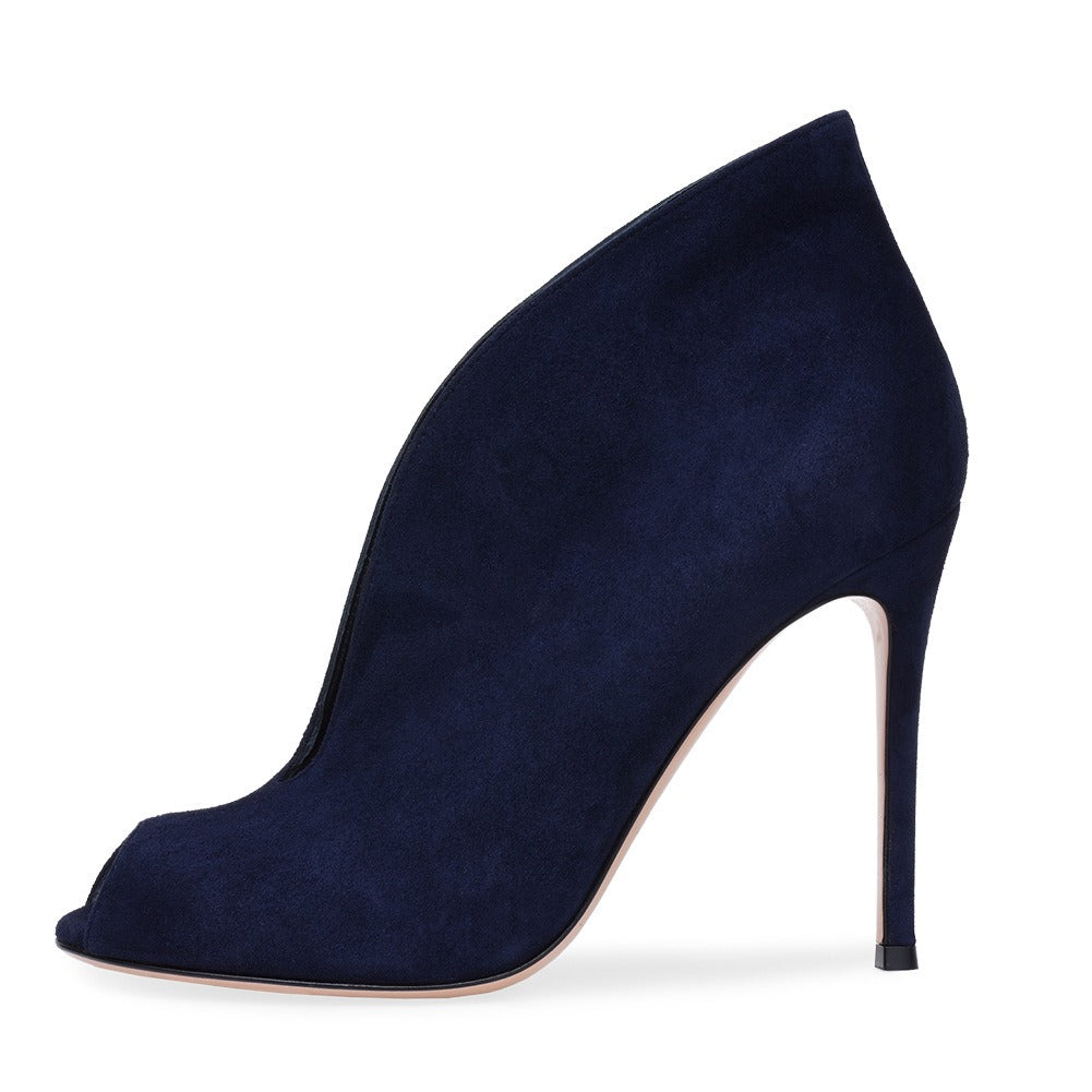 Open Toed Fish Mouth Ankle Boots