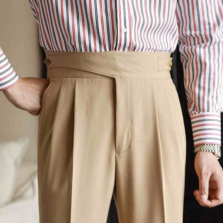 High-waisted Paris Button Straight Leg Pants