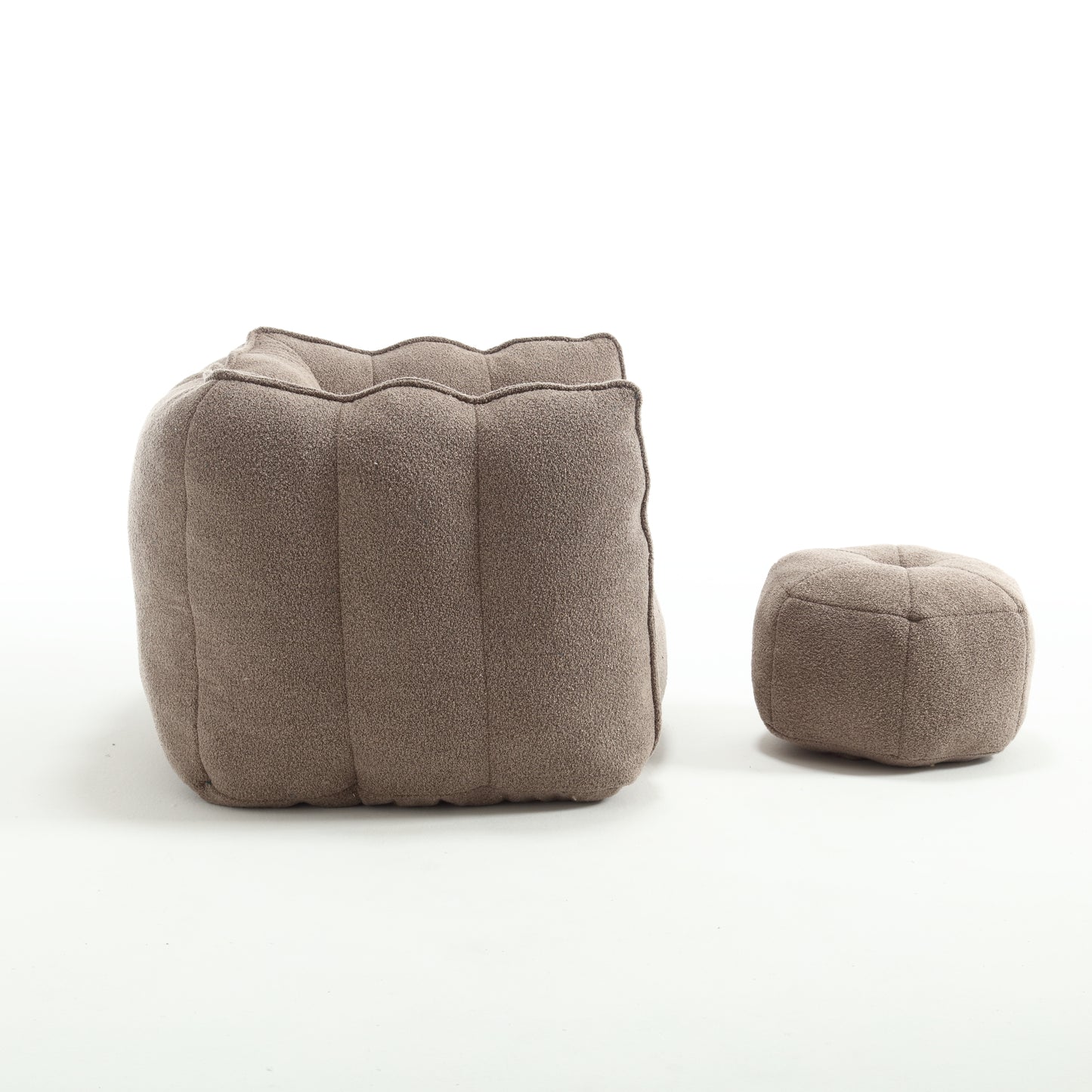 Soft Bean Bag Chair with Footstool - Coffee