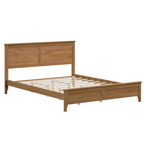 Solid Wood Platform Bed with Sturdy Wooden Slats Support - Queen Size - Seadrift