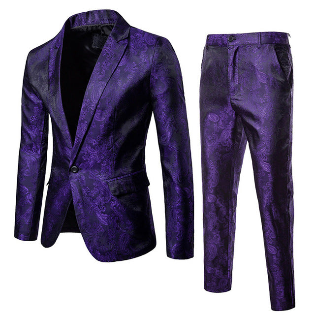 Paisley Two-Piece Single Breasted Suit