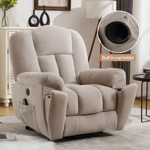 Power Lift Recliner Chair Recliners with Heat And Massage, Infinite Position, Side Pocket and USB Charge Port