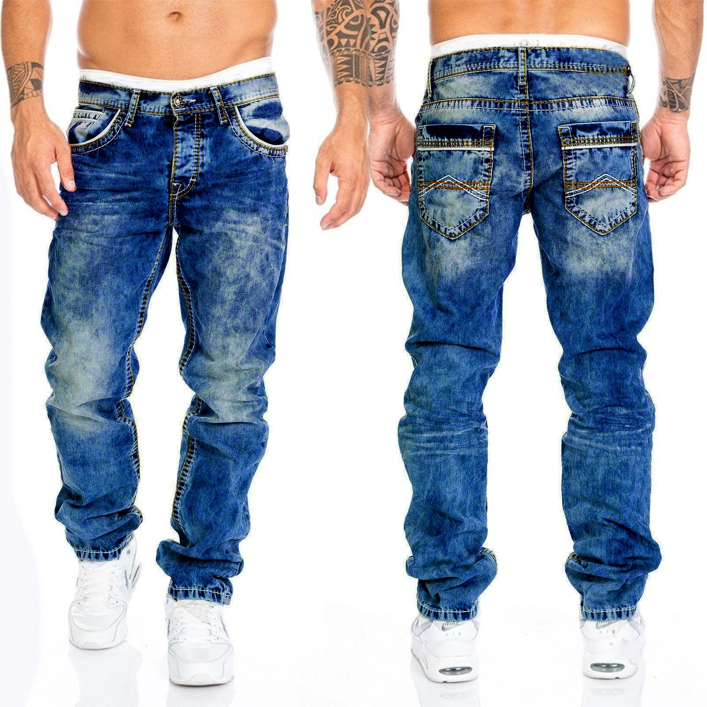 Open Line Straight Leg Slim Fit Jeans