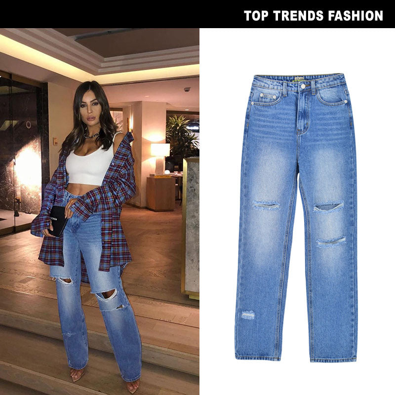 High Waist Straight Loose Daddy Jeans