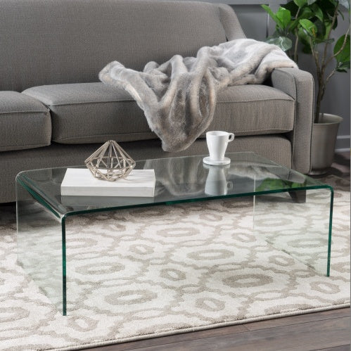 Tempered Bent Glass Coffee Table - US SHIPPING ONLY
