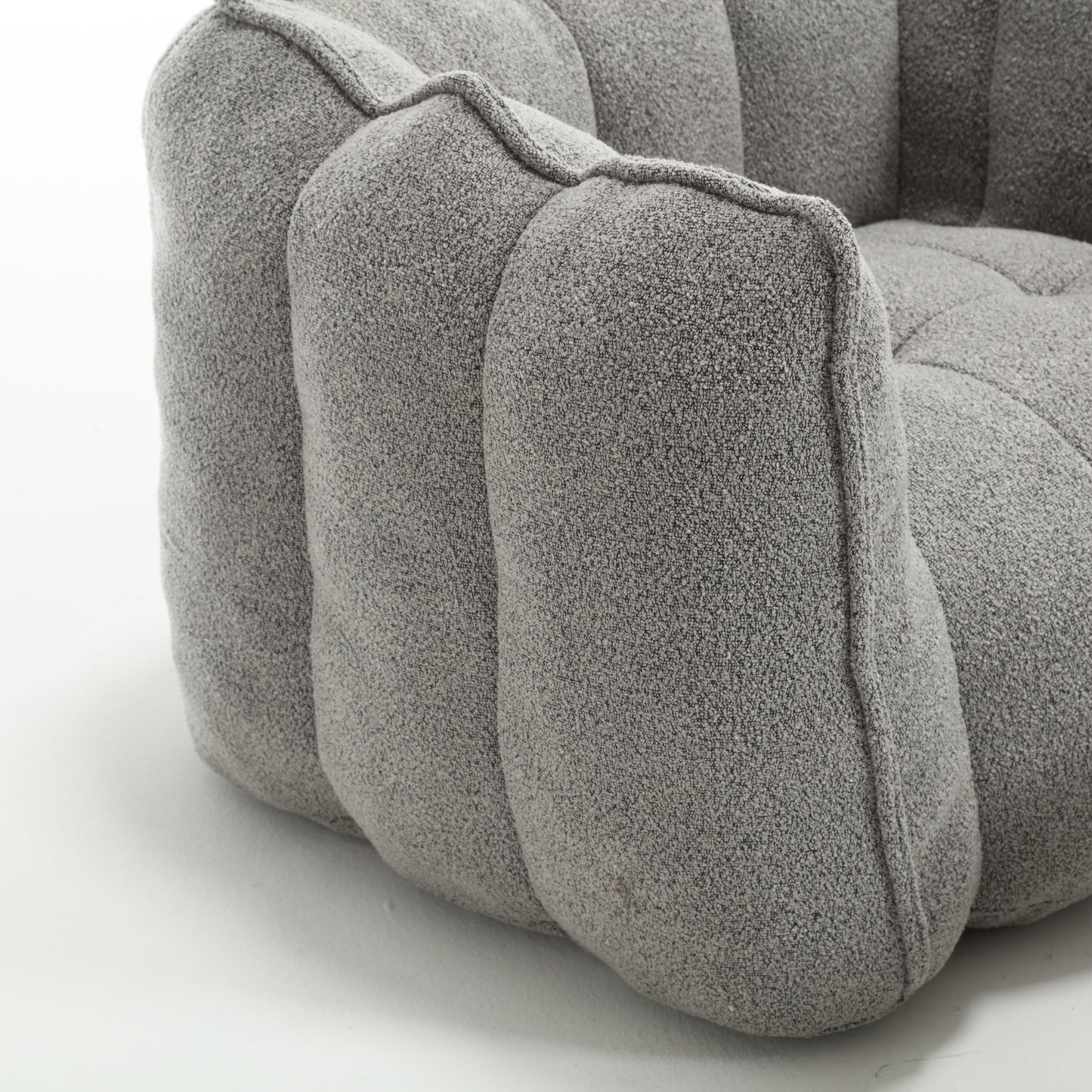 Soft Bean Bag Chair with Footstool - Grey