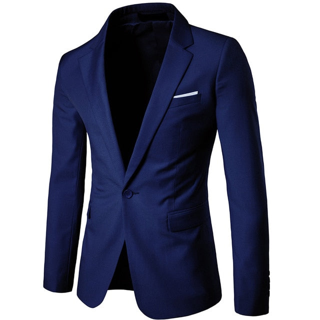 Single Breasted One Button Terno Masculino Blazer