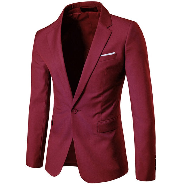 Single Breasted One Button Terno Masculino Blazer