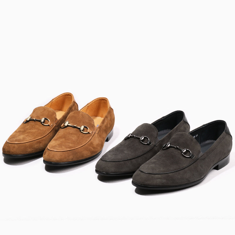 Suede Horsebit Slip-On Dress Shoes