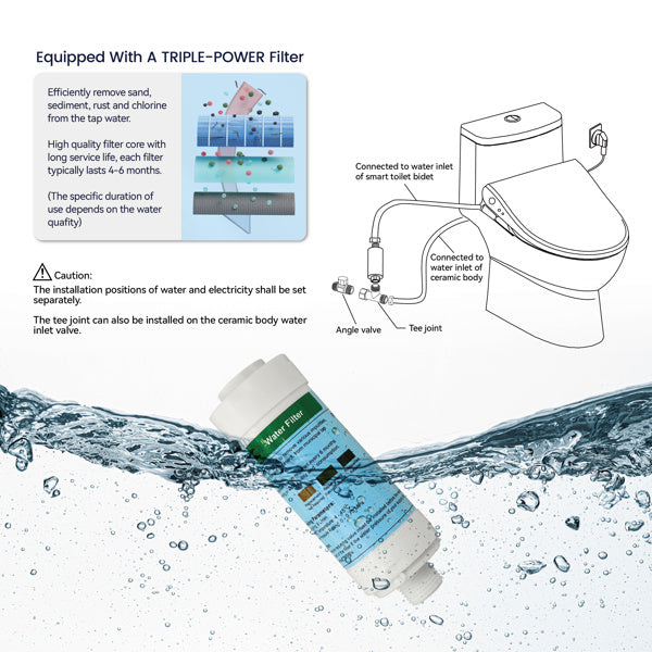 Smart Toilet With Side Knob Adjustable Heated Seat - Water Temperature And Pressure Adjustment Function, Portable Toilet With Automatic Nozzle Cleaning Function