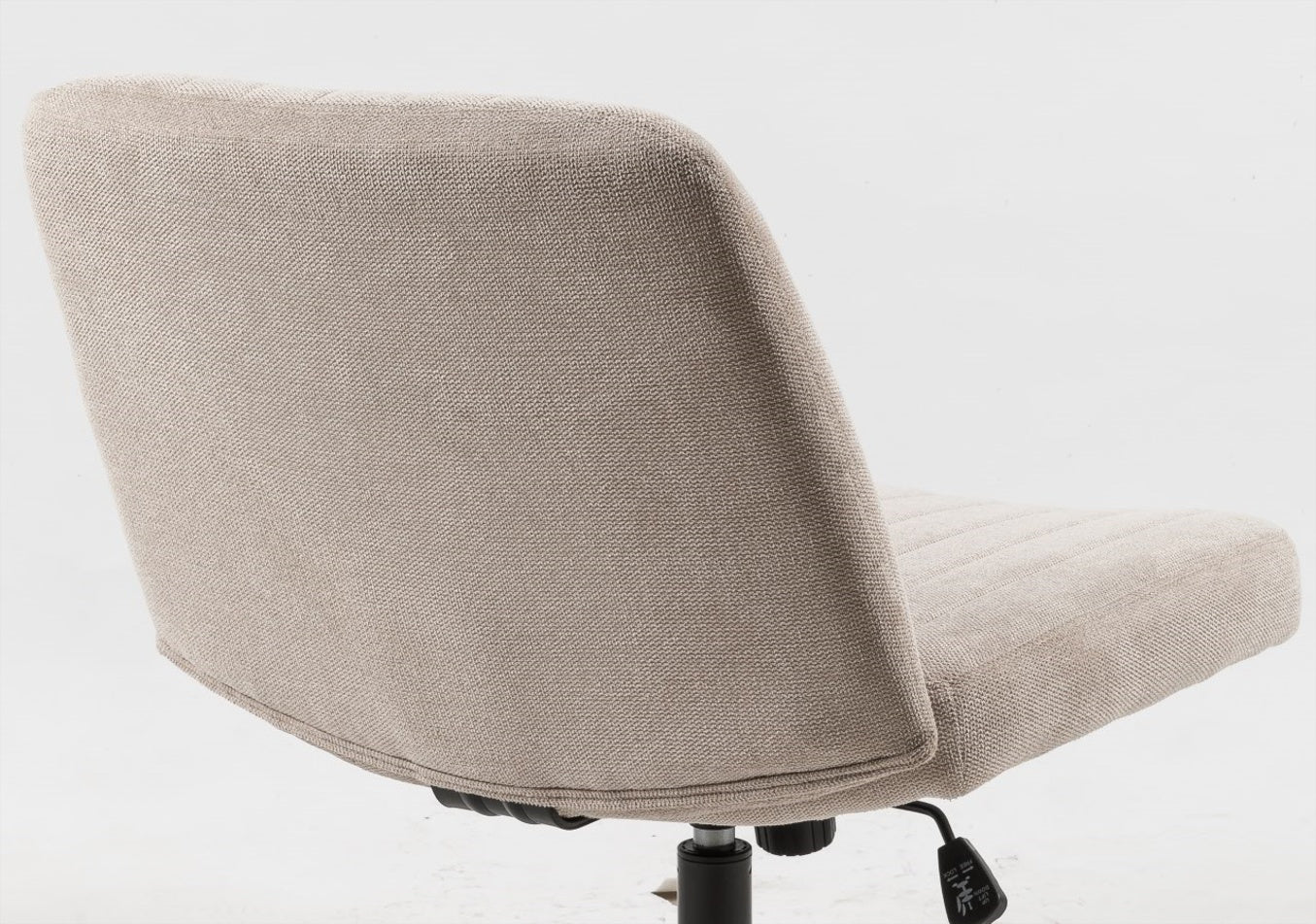 Wide Fabric Vanity Armless Desk Chair - Swivel and Height Adjustable