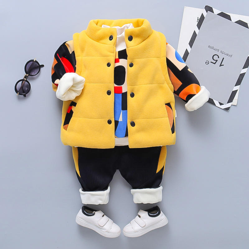 Plush Vest Thickened Sweater 3-piece Set